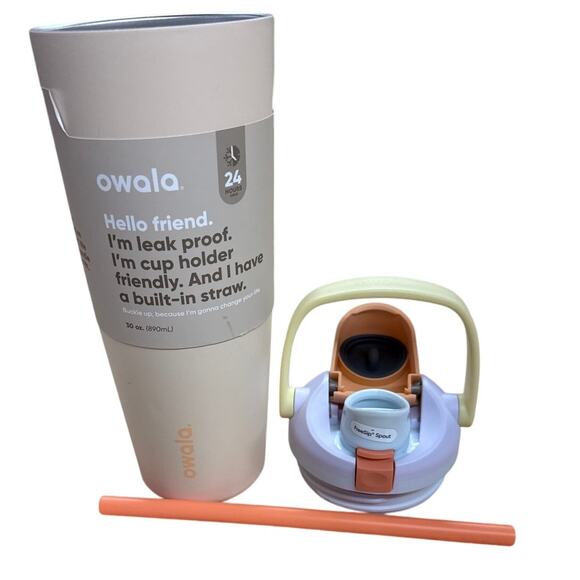 OWALA 30OZ FREESIP SWAY STAINLESS STEEL WATER BOTTLE - SANDY SHORES - Picture 3 of 3